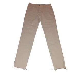Kensie Jeans Womens 4/27 Ultimate High Rise Skinny Beige Tan Raw Hem